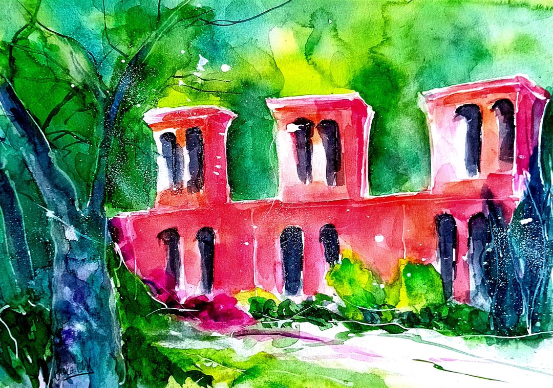 Zeitgen&ouml;ssisches Aquarellbild von Monika Vogel