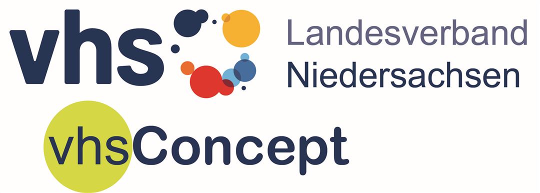 Logo vhsConcept des Landesverbandes der Volkshochschulen Niedersachsen.